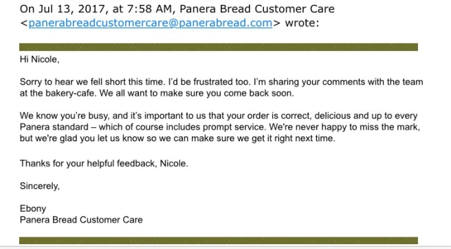 Horrible Panera Bread Customer Service