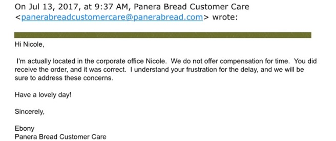 Horrible Panera Bread Customer Service